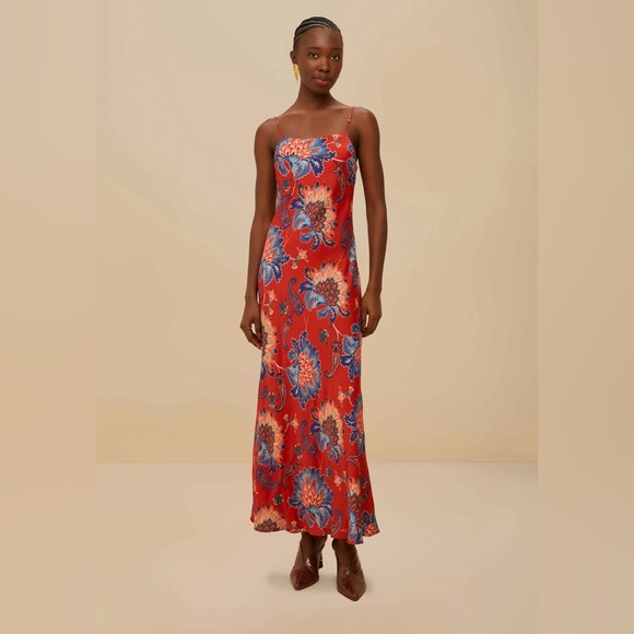 farm rio red dress Farm Rio Women's Guipure Cut Out Midi Dress – Saint Bernard